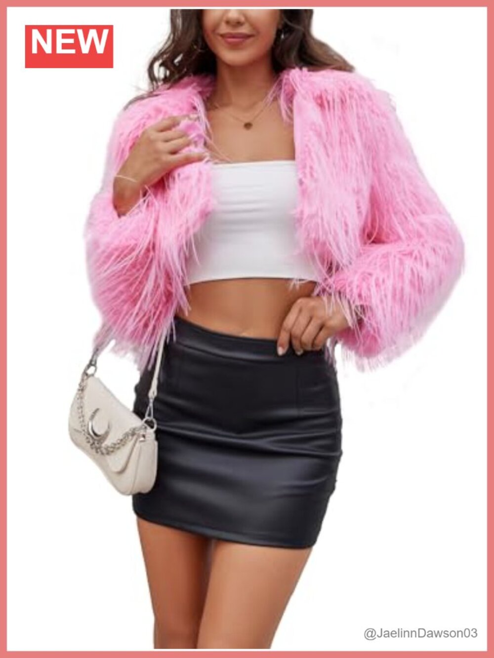 Faux Fur Cropped Jacket Fluffy Shaggy Short Coat
